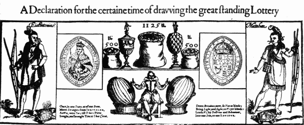 A Declaration for the certaine time of dravving the great standing Lottery

Heading for the Broadside issued by The Virginia Company, London, 1615

Photo by Virginia State Library. From photograph in Virginia Historical Society.