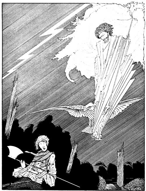 "JUPITER APPEARED BEFORE HIM WIELDING HIS MIGHTY
THUNDERBOLTS"