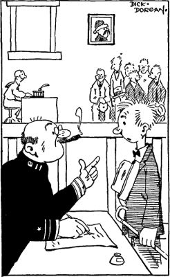 "'Do
you enlist for foreign service?' He snapped.
'Sure,' I replied, 'It will all be foreign to me'"