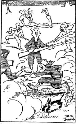 "I stood side-ways, thus decreasing the possible area
of danger"