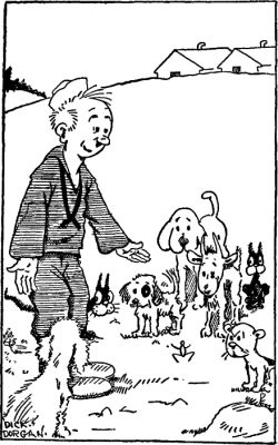 "I took him around and introduced him to the rest of
the dogs and several of the better sort of goats"