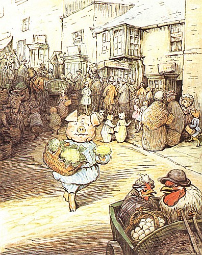 There
were crowds in the streets, as it was market day.