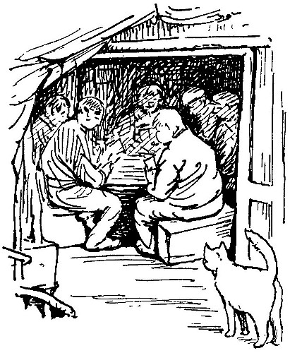 All the
rest of the ship's company played cards