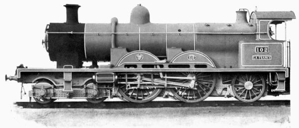 [By permission of "Great Western Railway Magazine."

"LA FRANCE"—POWERFUL NEW GREAT WESTERN RAILWAY ENGINE.