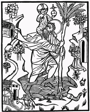 FIG. 2.&mdash;St. Christopher, 1423. From Ottley's 
