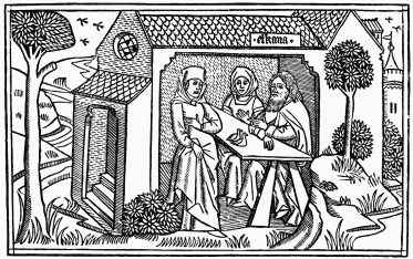 FIG. 8.&mdash;The Grief of Hannah. From the Cologne Bible,
1470-'75