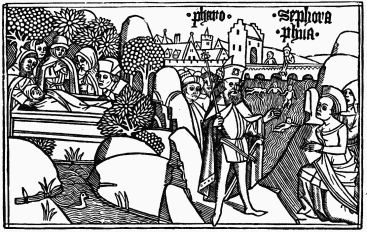 FIG. 9.&mdash;Illustration of Exodus I. From the Cologne
Bible, 1470-'75.