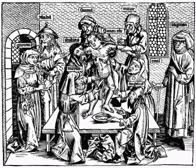 FIG. 12.&mdash;Jews Sacrificing a Christian Child. From
Schedel's 