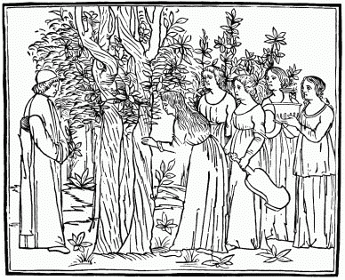 FIG. 28.&mdash;Poliphilo and the Nymphs. From the
