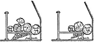 Section showing the arrangement of andirons and wood