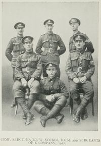 Comp. Sergt.-major W. Stokes, D.C.M. and Sergeants
Of C Company, 1917