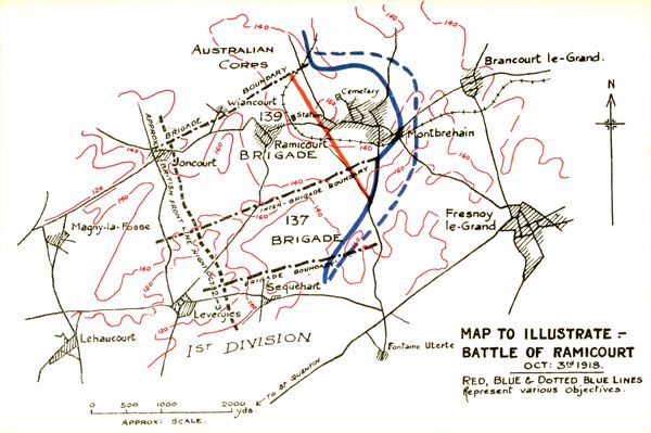 Map To Illustrate&mdash;
Battle Of Ramicourt Oct: 3rd 1918.