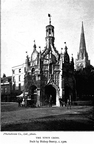 THE TOWN CROSS. Built by Bishop Storey, c. 1500.
Photochrom Co., Ltd., photo.