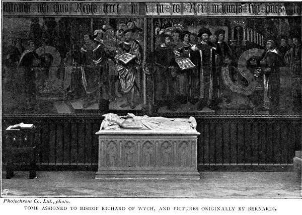 TOMB ASSIGNED TO BISHOP RICHARD OF WYCH, AND PICTURES
ORIGINALLY BY BERNARDI. Photochrom Co. Ltd., photo.