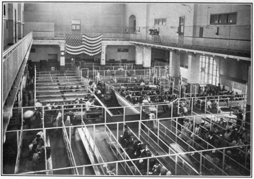 THE SHEEP AND THE GOATS.

In the great examination hall, they wait, some with curiosity, some with
anxiety, the decision that shall give them entrance to the new home or
consign them again to the Old World strife.