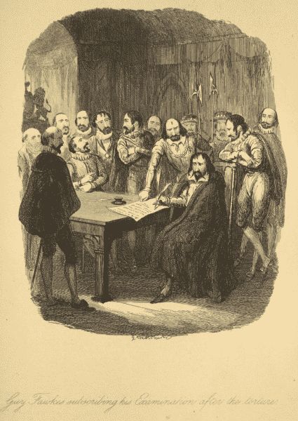 Guy Fawkes subscribing his Examination after the
torture