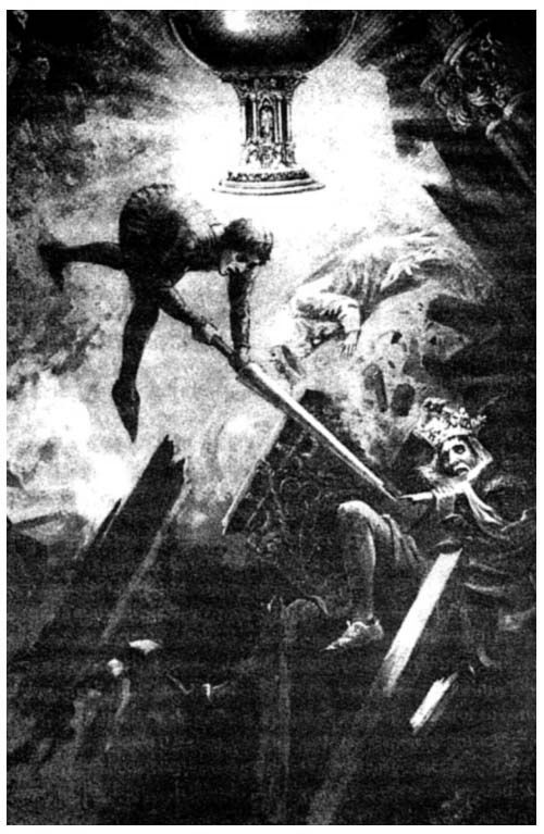 The castle rocked and rove throughout, and all the walls fell crashed and breaking to the earth.