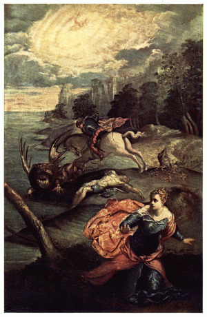 PLATE XVII.&mdash;TINTORETTO

ST GEORGE AND THE DRAGON

National Gallery, London