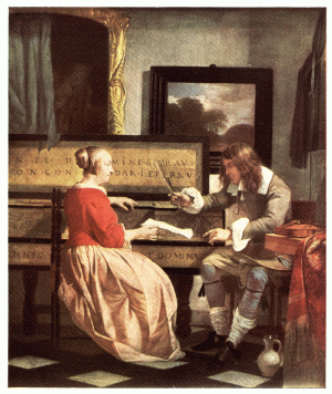 PLATE XXIX.&mdash;GABRIEL METSU

THE MUSIC LESSON

National Gallery, London