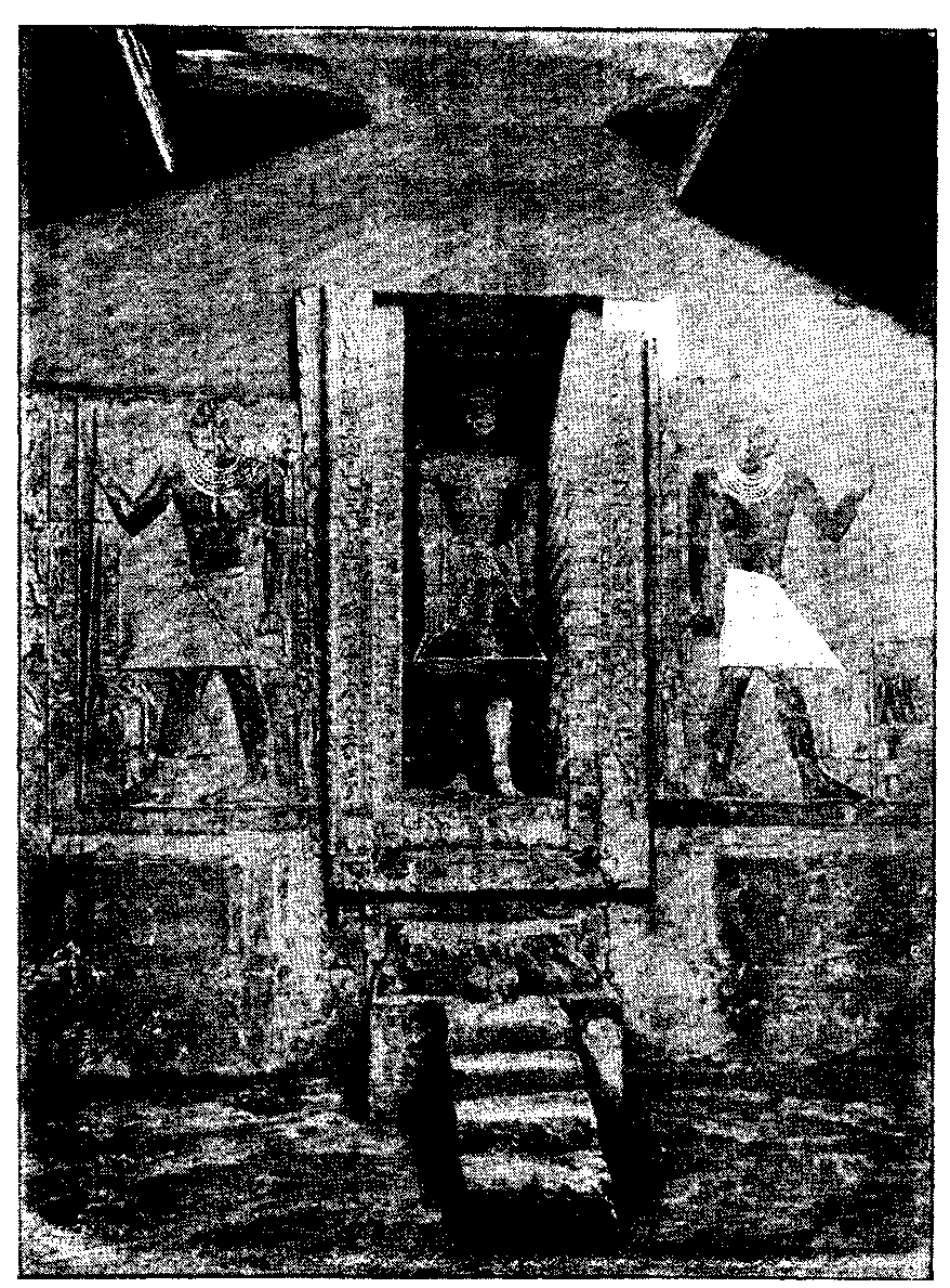 Fig 126.--Stela in tomb of Merr�ka (Fifth Dynasty,
Ab�sir): a false doorway containing the statue of the deceased. 