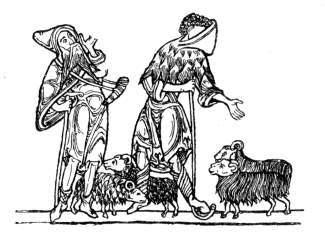 COSTUME OF SHEPHERDS IN THE TWELFTH
CENTURY.
