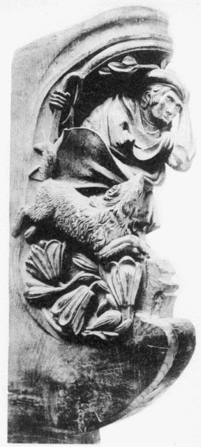 XV.—Leg of a
Settle, carved in English Oak.