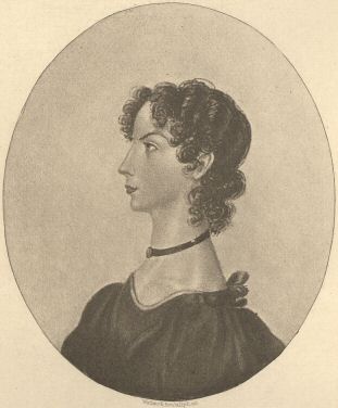 Anne Bront&euml; from a drawing by Charlotte Bront&euml; in the
possession of the Rev. A. B. Nicholls